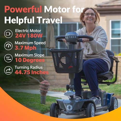 180W Electric Mobility Scooter with Height-Adjustable Seat M808919