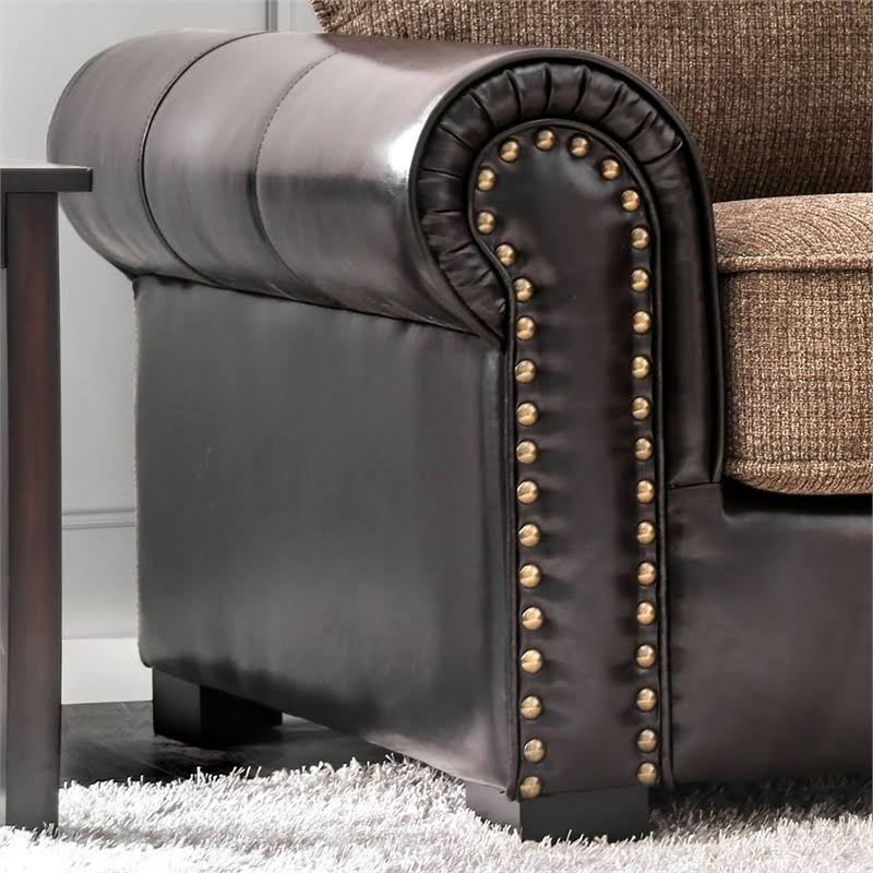 Brown Faux Leather Accent Chair W362