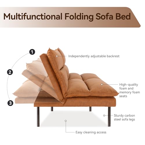 Dark Black Memory Foam Armless Futon Sofa Bed L16439