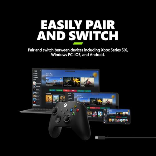 Carbon Black Wireless Gaming Controller with USB-C Cable O196