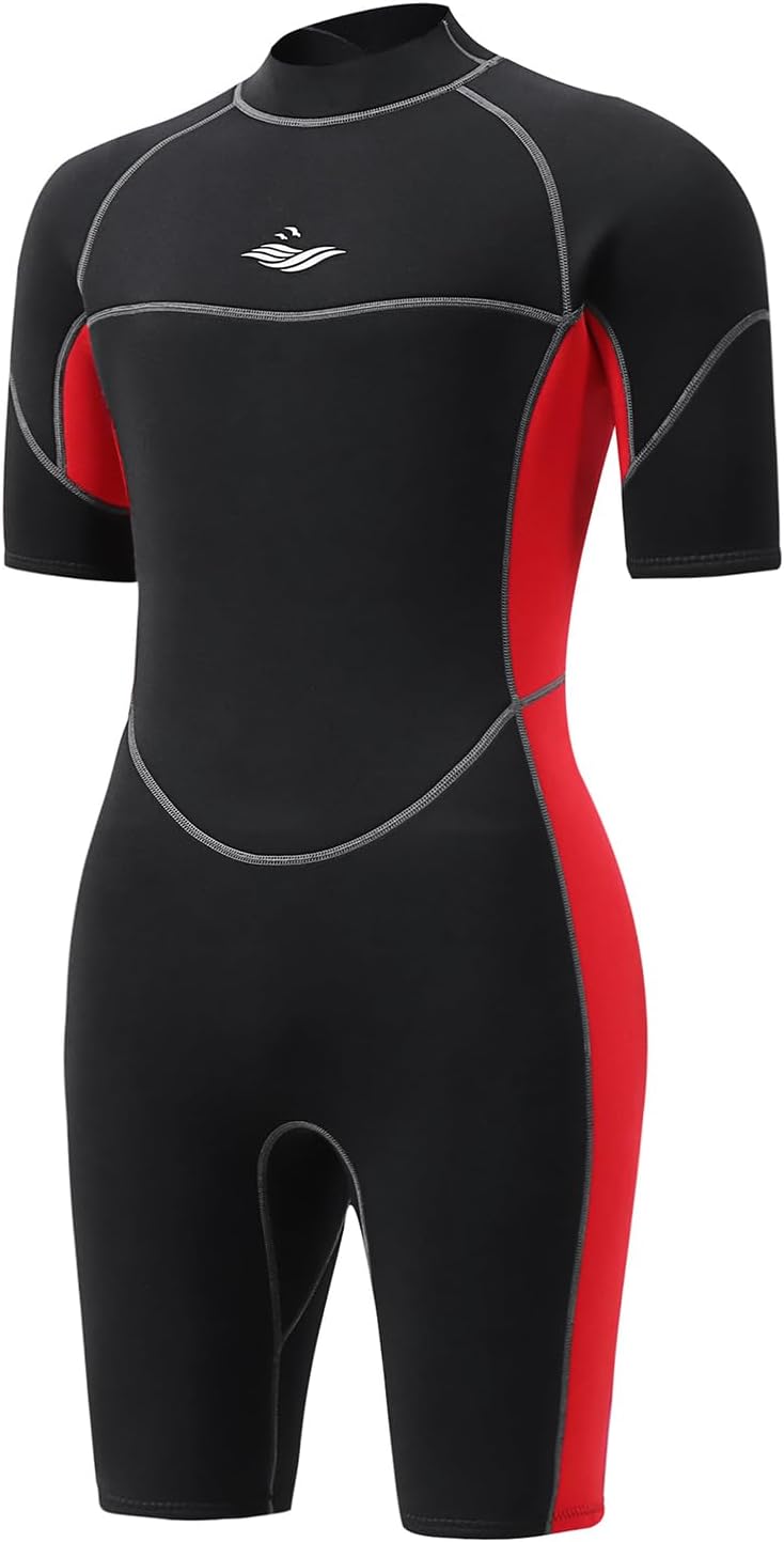 3mm Shorty Full Wetsuit Neoprene Dive Skin Front Back Zip Scuba Diving Suit X1256