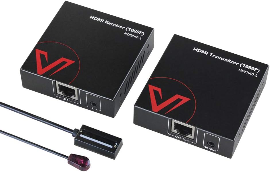 HDMI Extender Over Cat5e/6/6a/7 up to 1080P@60Hz 164ft/50m with IR Remote Control Pack of 2 L4139