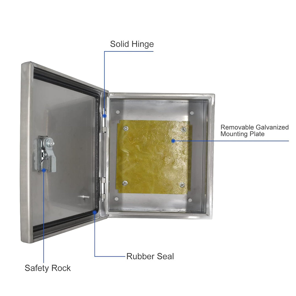 304 Stainless Steel IP65 Waterproof Junction Box with Lock P44094