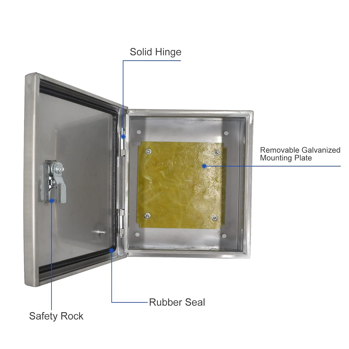 304 Stainless Steel IP65 Waterproof Junction Box with Lock P44094