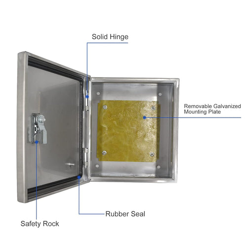 304 Stainless Steel IP65 Waterproof Junction Box with Lock P44094