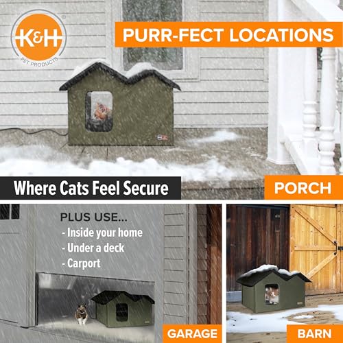 Extra-Wide Heated Outdoor Cat House Q788793