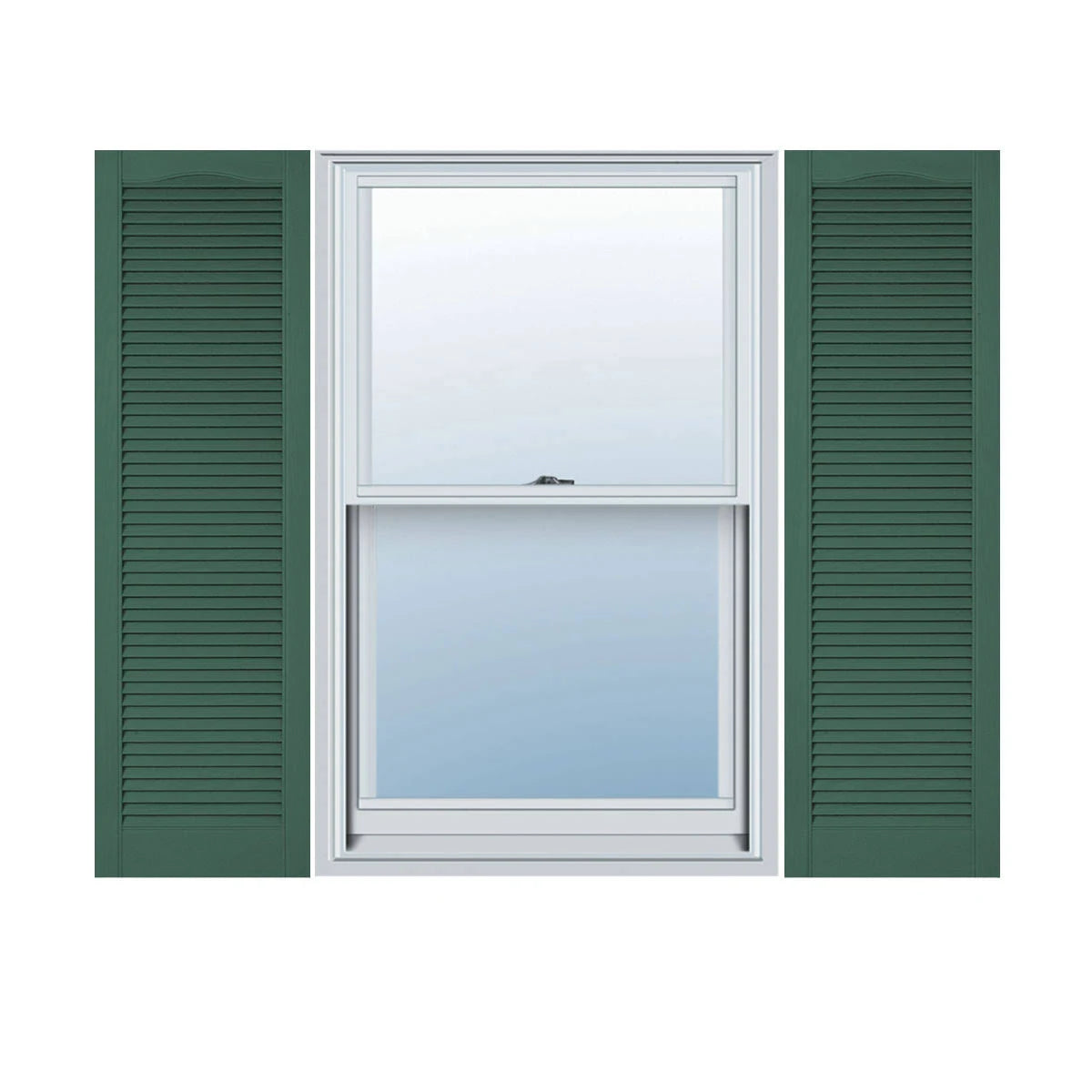 Vinyl Cathedral Top Open Louver Shutters U999