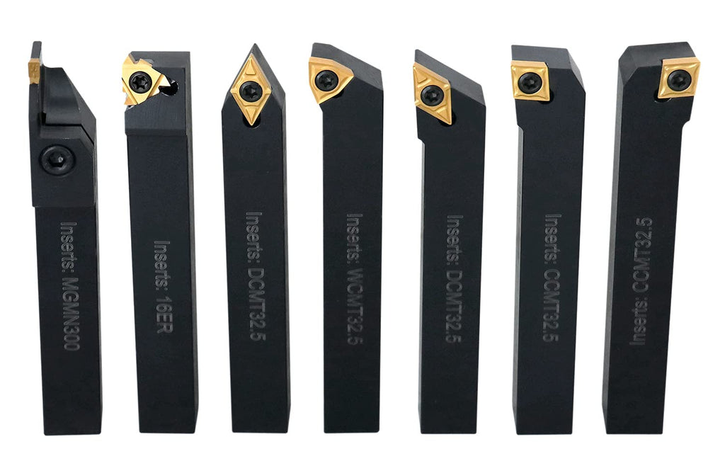 5/8'' Shank 7 Pc Indexable Carbide Turning Tool Set I80234