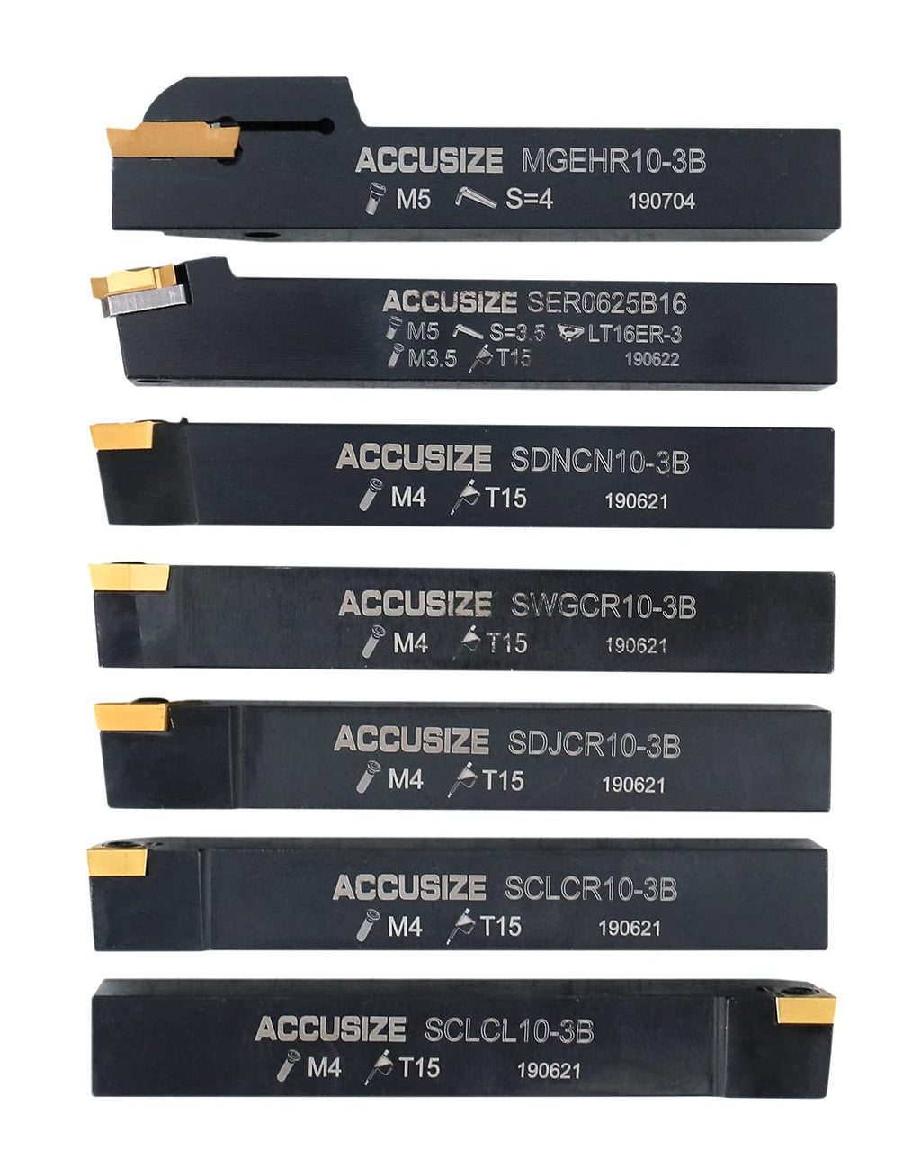 5/8'' Shank 7 Pc Indexable Carbide Turning Tool Set I80234