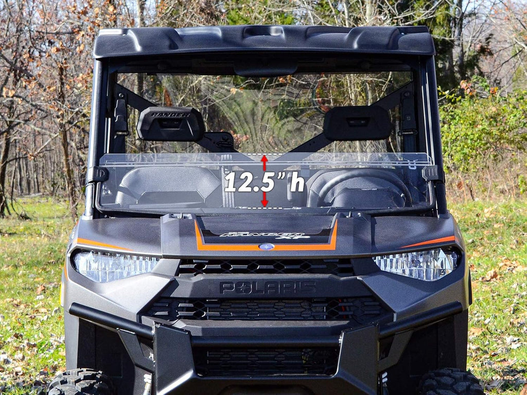 Heavy-Duty Scratch-Resistant Half Windshield 1/4" Thick Clear Polycarbonate F4339
