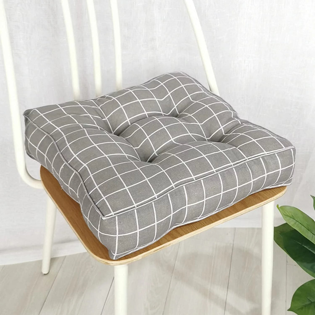 Gray Plaid 16" x 16" Square Floor Pillow F511
