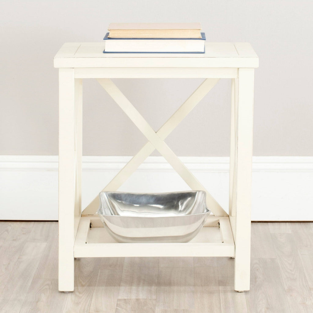 White Cross Back End Table R5405