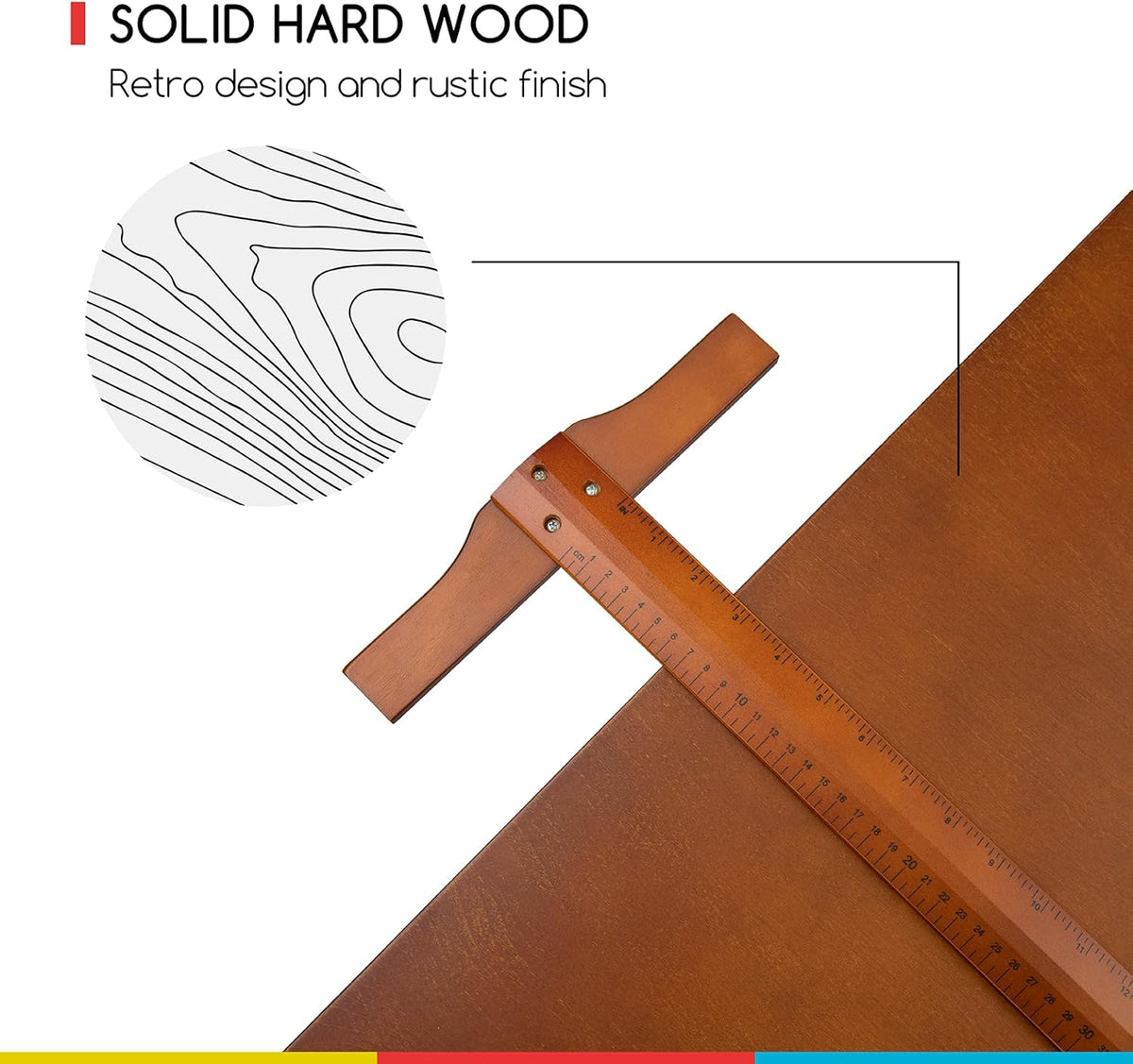 Extra-Large Wood Drafting Table and Wooden Stool B79542
