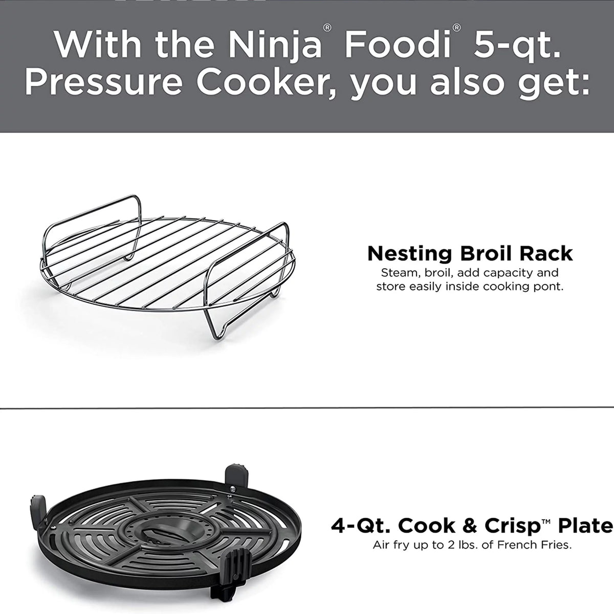 Silver 9 in 1 Pressure Cooker and Air Fryer E64849