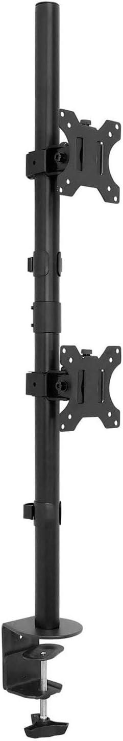 Vertical Dual Monitor Mount, Stacked Desk Stand, Fits 19-32 Inches, VESA 75 100 Y82070