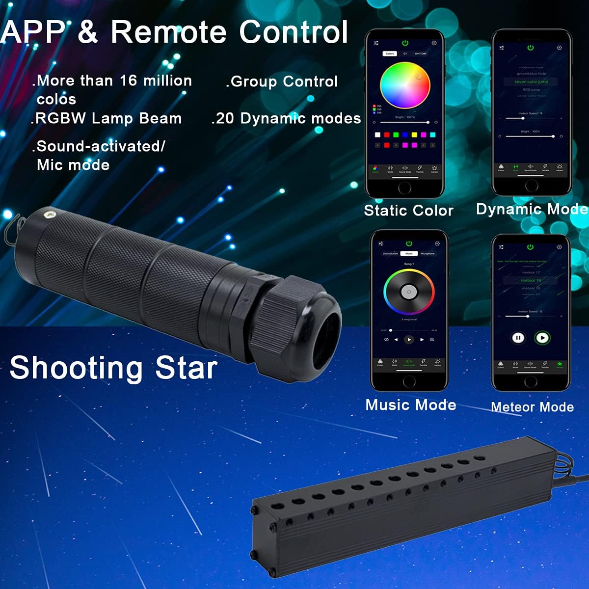 Bluetooth 6W RGBW LED Fiber Optic Star Ceiling Light Kit M815568