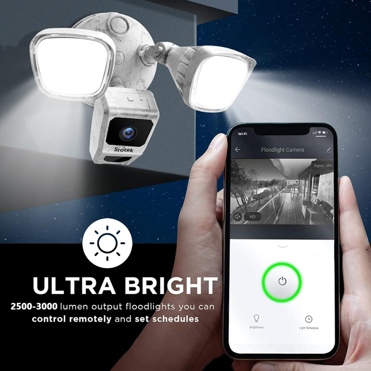 Wireless Outdoor 1080P HD Floodlight Security Camera A743