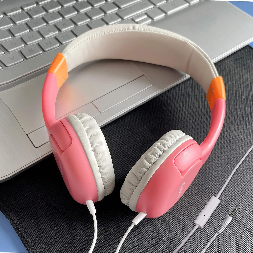 Blue Pink Wired Headphones with Microphone P249756