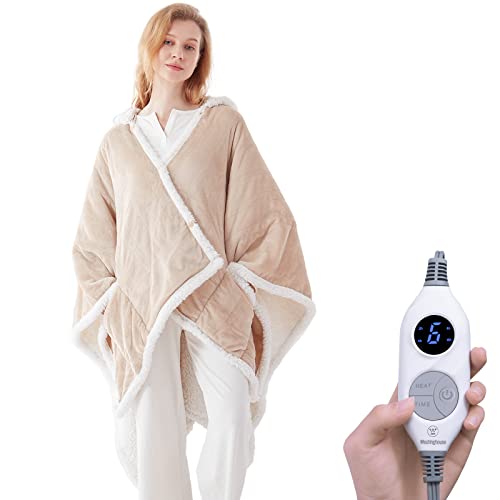 Light Grey 50 x 60 Inch Wearable Heated Throw Blanket E612