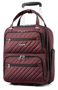 Black 16 Inch Soft Sided Underseat Carry On Luggage with Wheels Q4858
