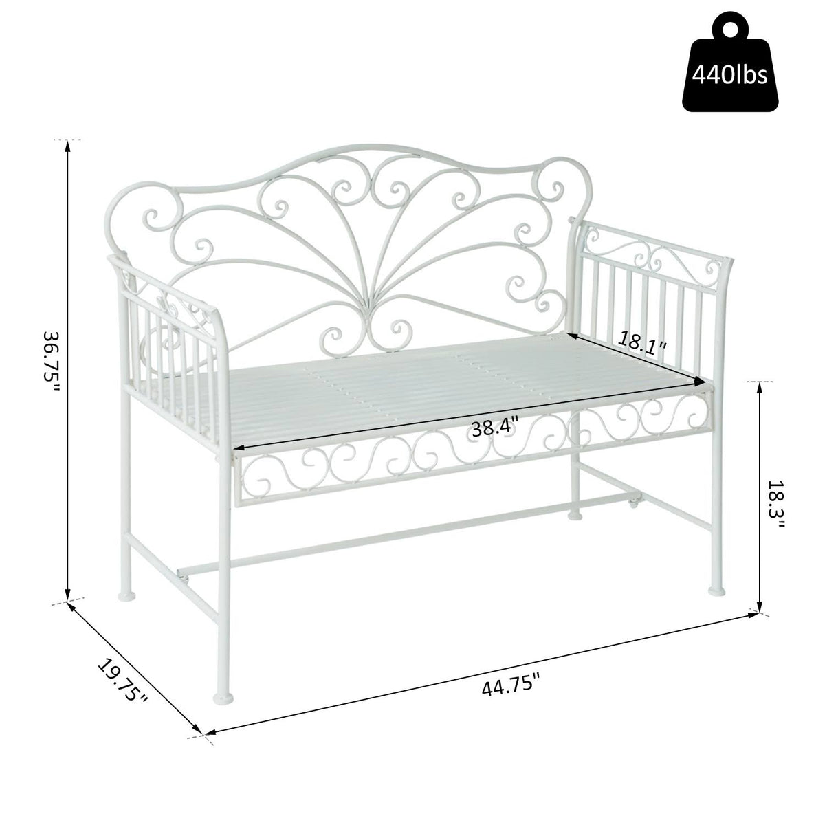 Cast Iron Outdoor Garden Bench K54125