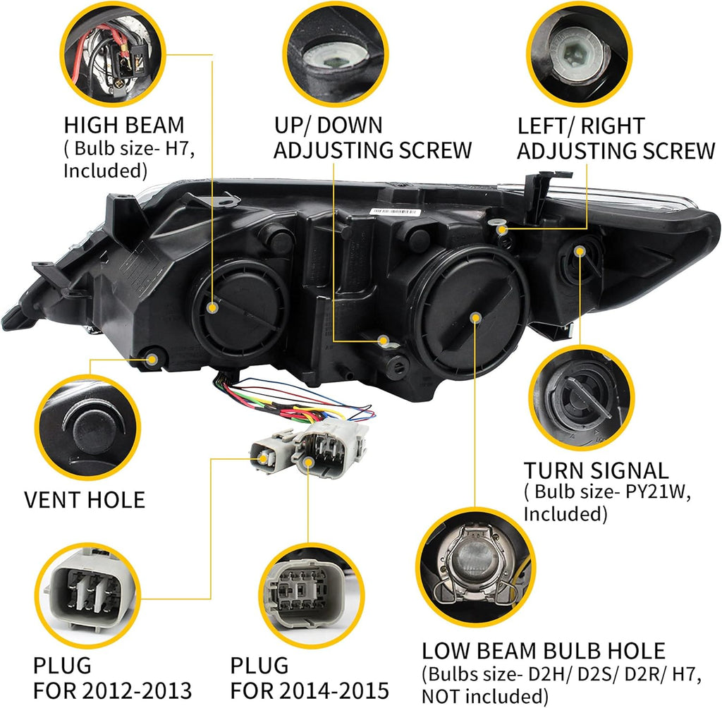 LED Projector Headlights with LED DRL & Halogen High Beam Z761088