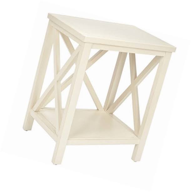 White Cross Back End Table R5405