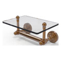 Brushed Bronze Toilet Tissue Holder with Glass Shelf D94260