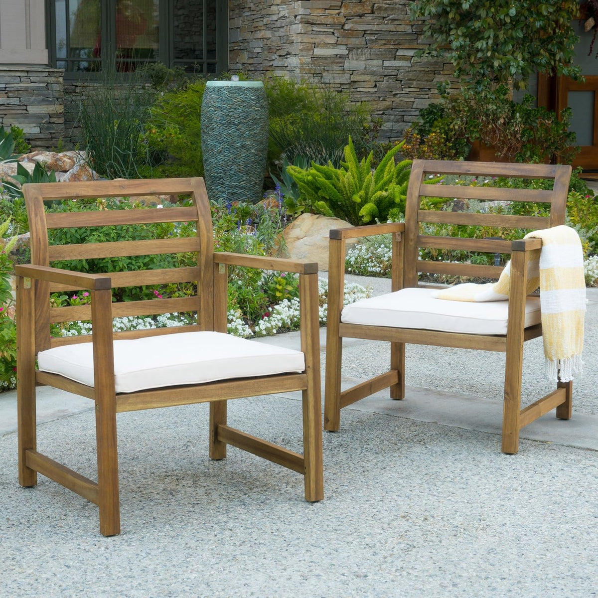 Acacia Wood Club Chairs 2-Pcs Set L165824