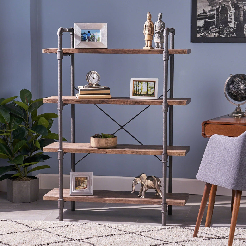 4-Tier Industrial Shelf in Dark Brown Q451