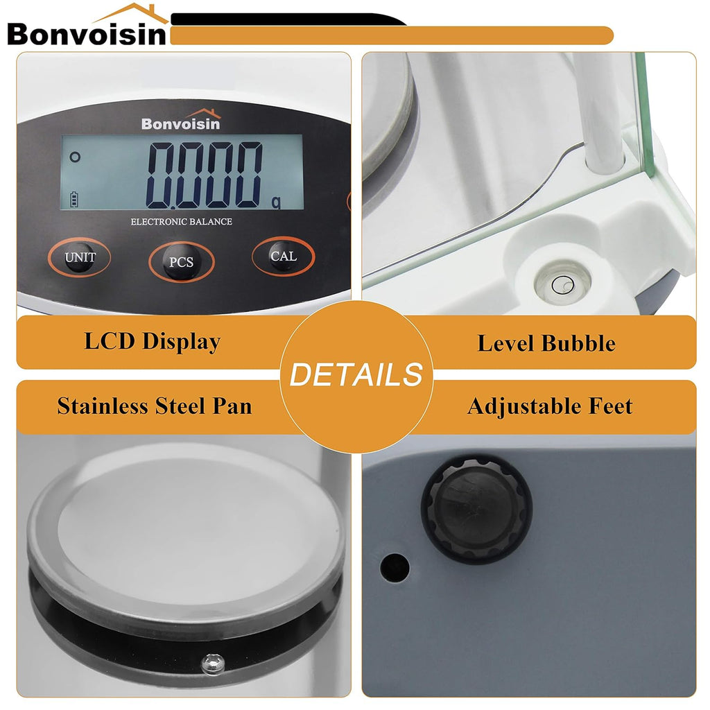 Analytical Balance 500g x 1mg Precision Lab Scale H270