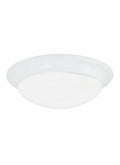 White Finish Small Flush Mount with Satin Etched Glass T88178