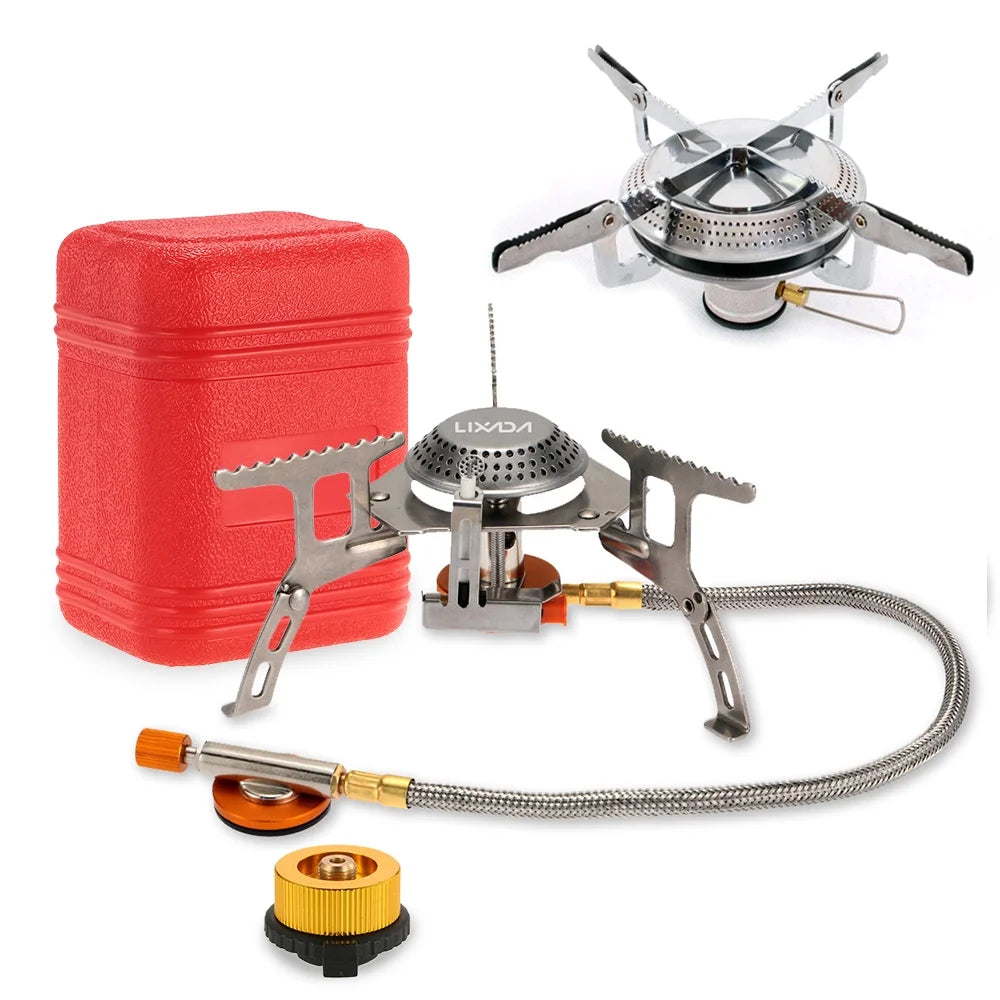 Camping Foldable Gas Set with Gas Conversion Head Adapter L18924