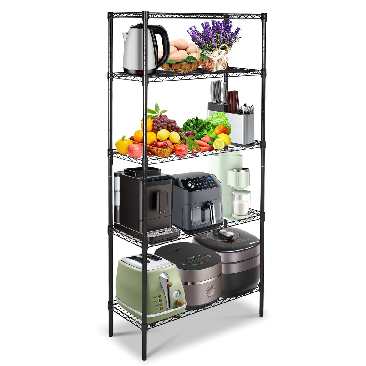 5 Tier Metal Storage Shelving Unit 35 x 14 x 70" Q615