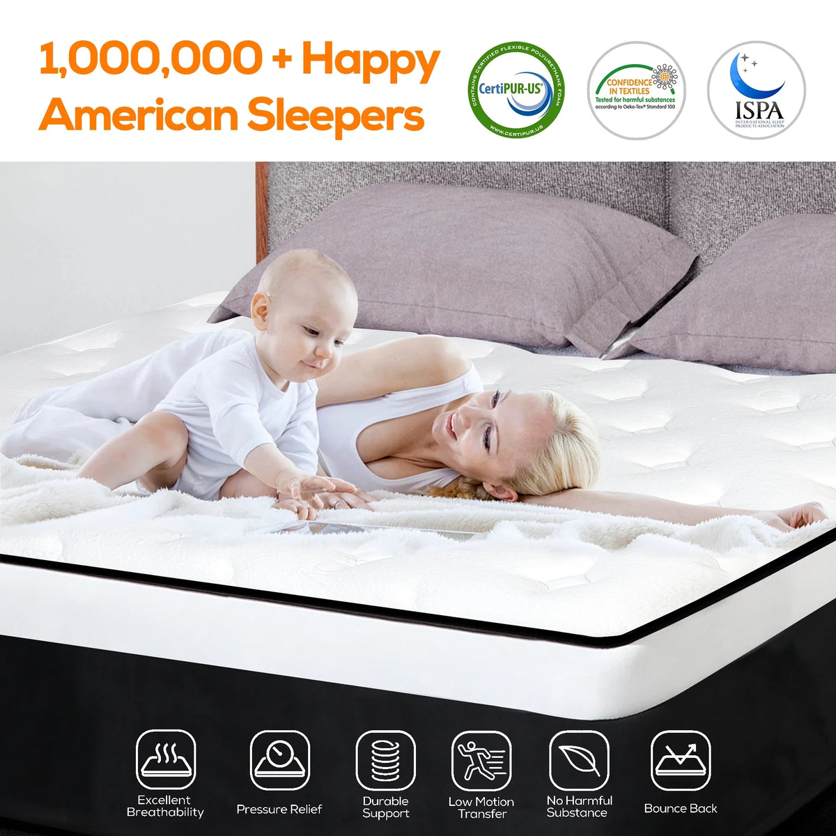 14 inch Gel Memory Foam Pocket Spring Hybrid Mattress F791346