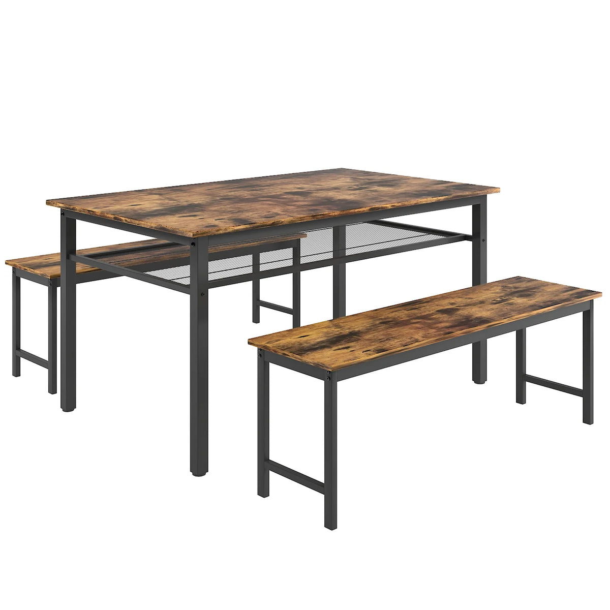 3 Piece Dining Table Set with 2 Benches A84797