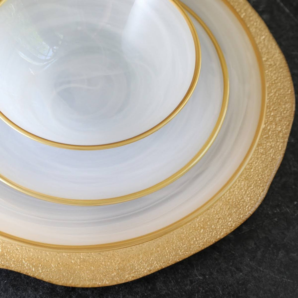 Glass Gold Organic Service Plate Charger Z382