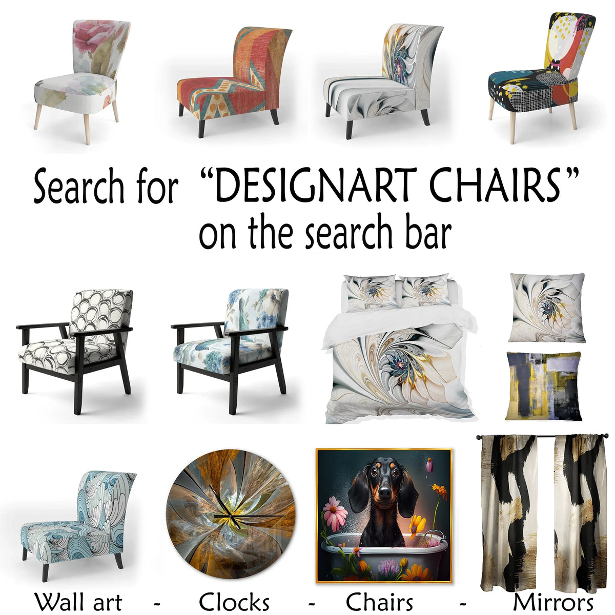 Upholstered Patterned Accent Chair and Arm Chair Y239509