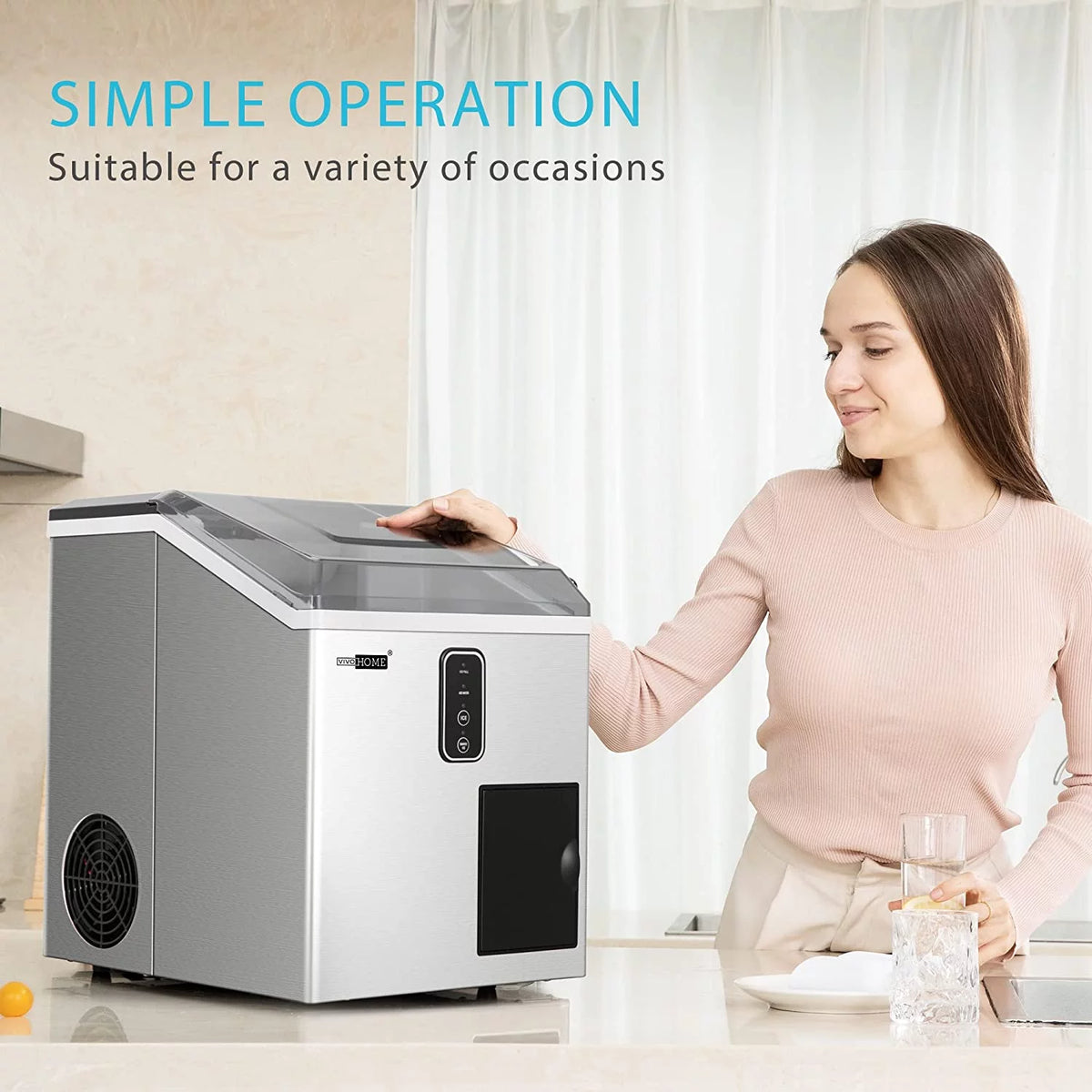 2 in 1 Countertop Ice Maker & Ice Shaver Machine H4625