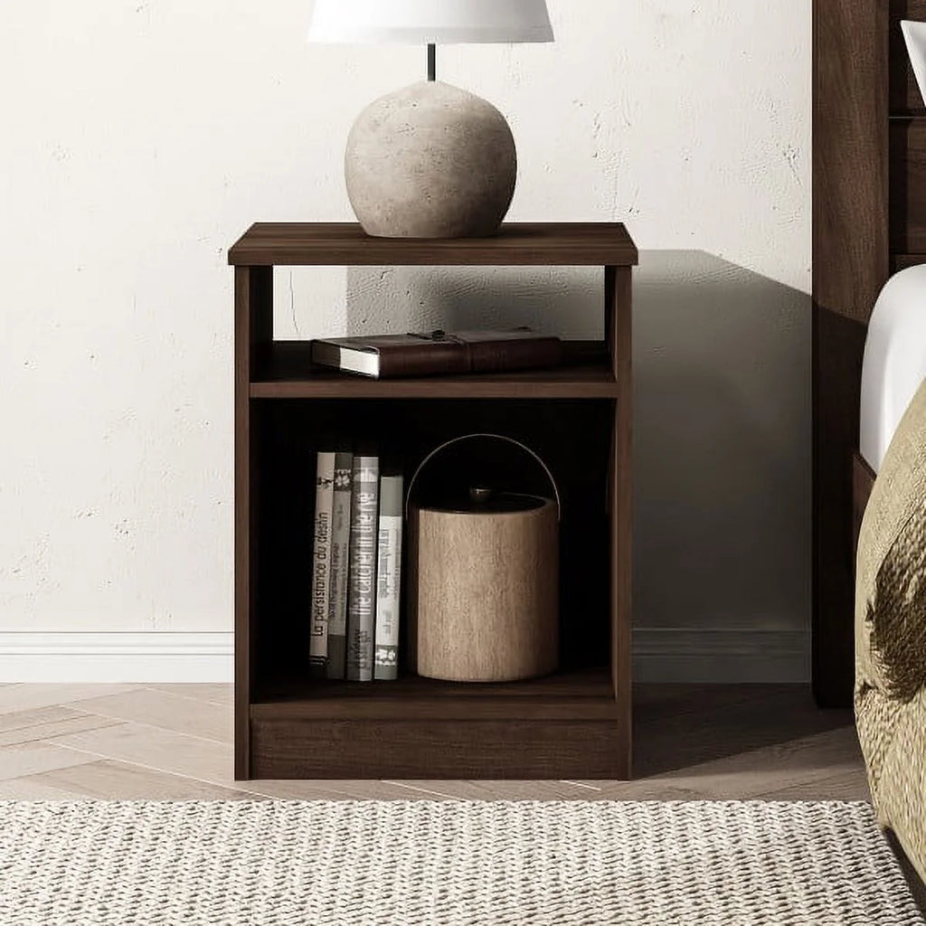 Dark Walnut Open Shelf Nightstand O39356