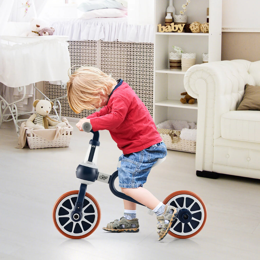 4 in 1 Kids Tricycles with Push Handle & Training Wheels Navy I728