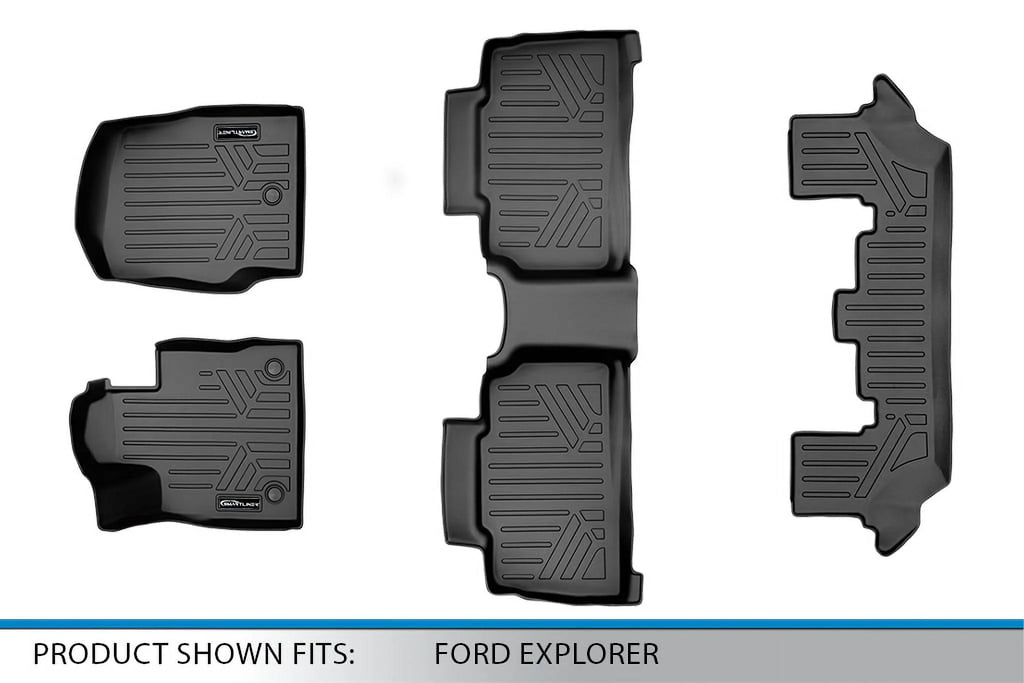 Black Floor Mats Liner Set with 2nd Row Bench Seats Y556