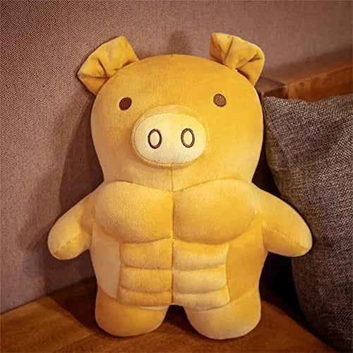 Cartoon Muscle Bear Plush Teddy Bear Large Doll, 27.5 inch T473