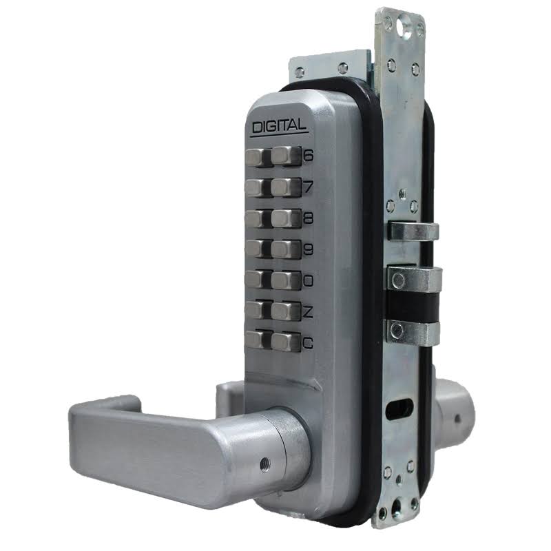 Mechanical Keyless Narrow Stile Lever Handle Lock with Passage Function and Double Sided Combination A75356