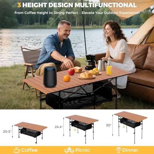 Portable Folding Aluminum Camping Table with Carry Bag W19008