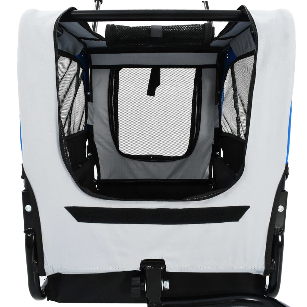 Gray and Blue Pet Bike Trailer Jogging Stroller S705330