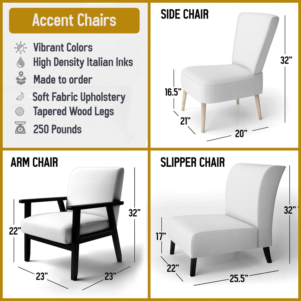 Upholstered Patterned Accent Chair and Arm Chair Y239509