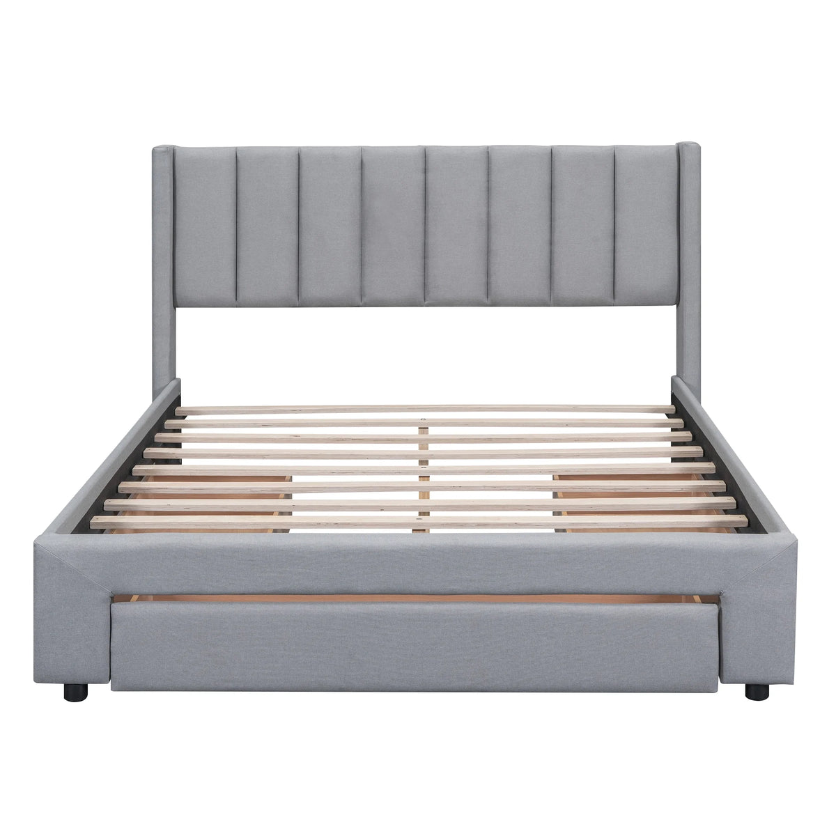 Queen Size Upholstery Platform Bed with Three Storage Drawers M655