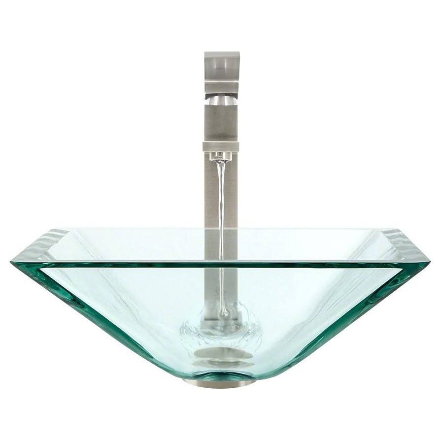 Crystal Brushed Nickel Vessel Faucet Ensemble K906776