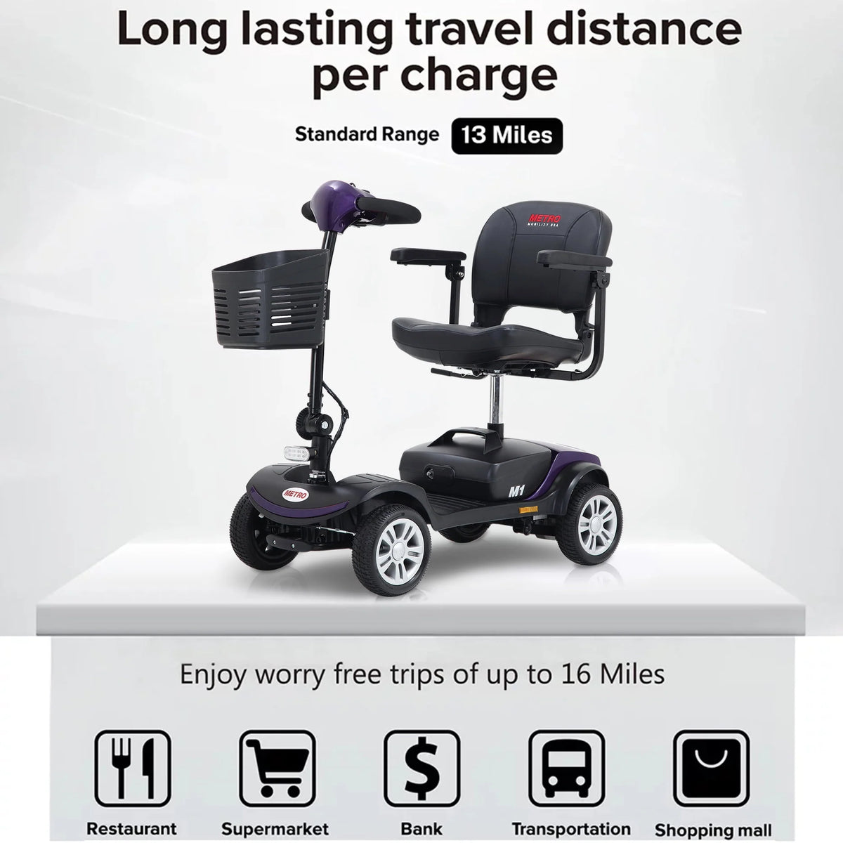 Blue 4 Wheel Mobility Scooter M464